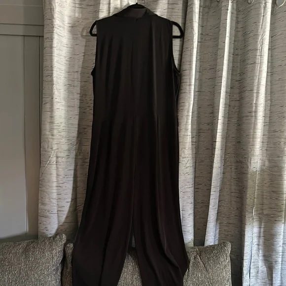 Michael Kors Black Sleeveless Jumpsuit with Gold Accents - Picture 4 of 8